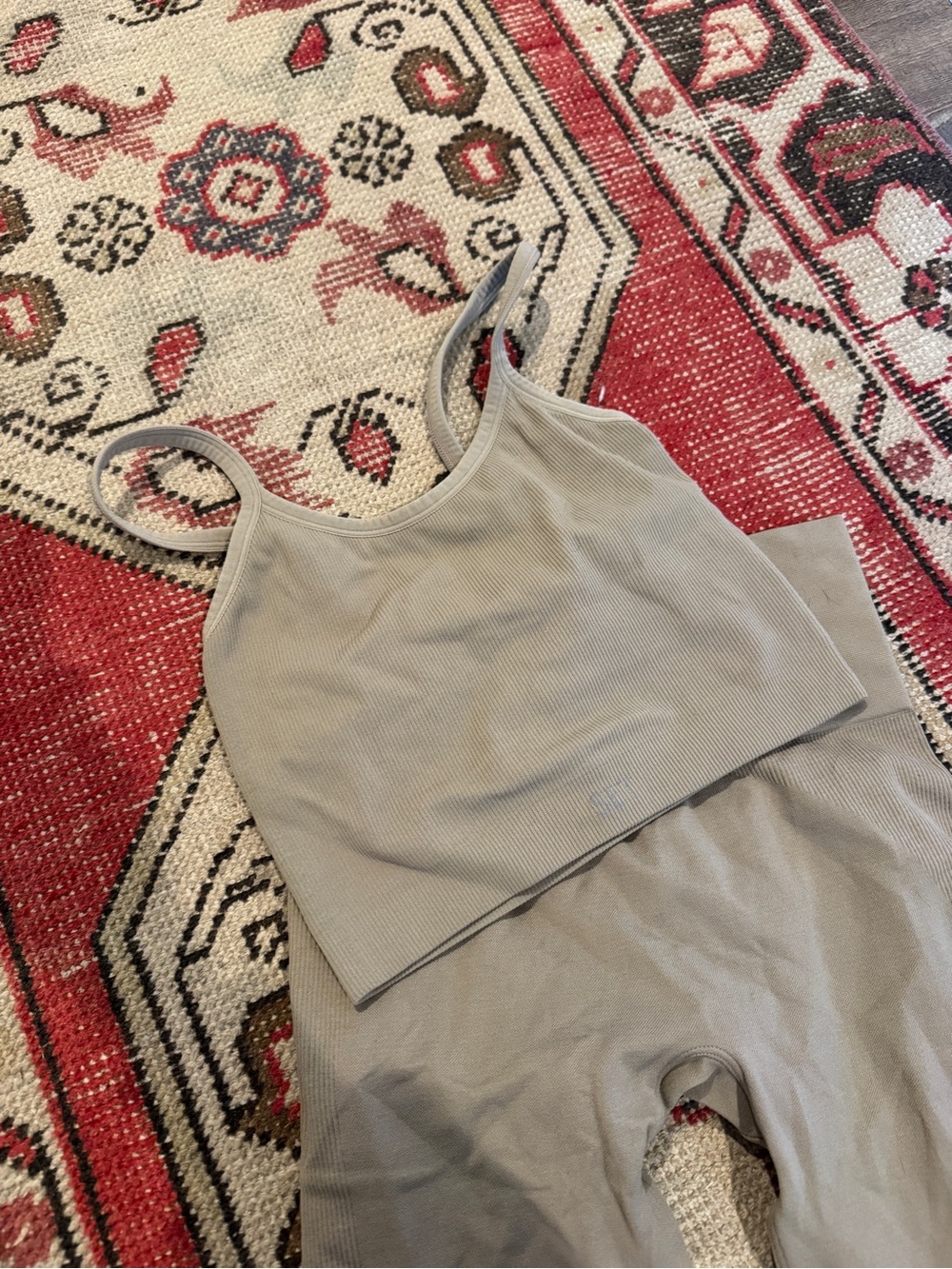 SET Active Ribbed Cropped Tank Top + Leggings Set